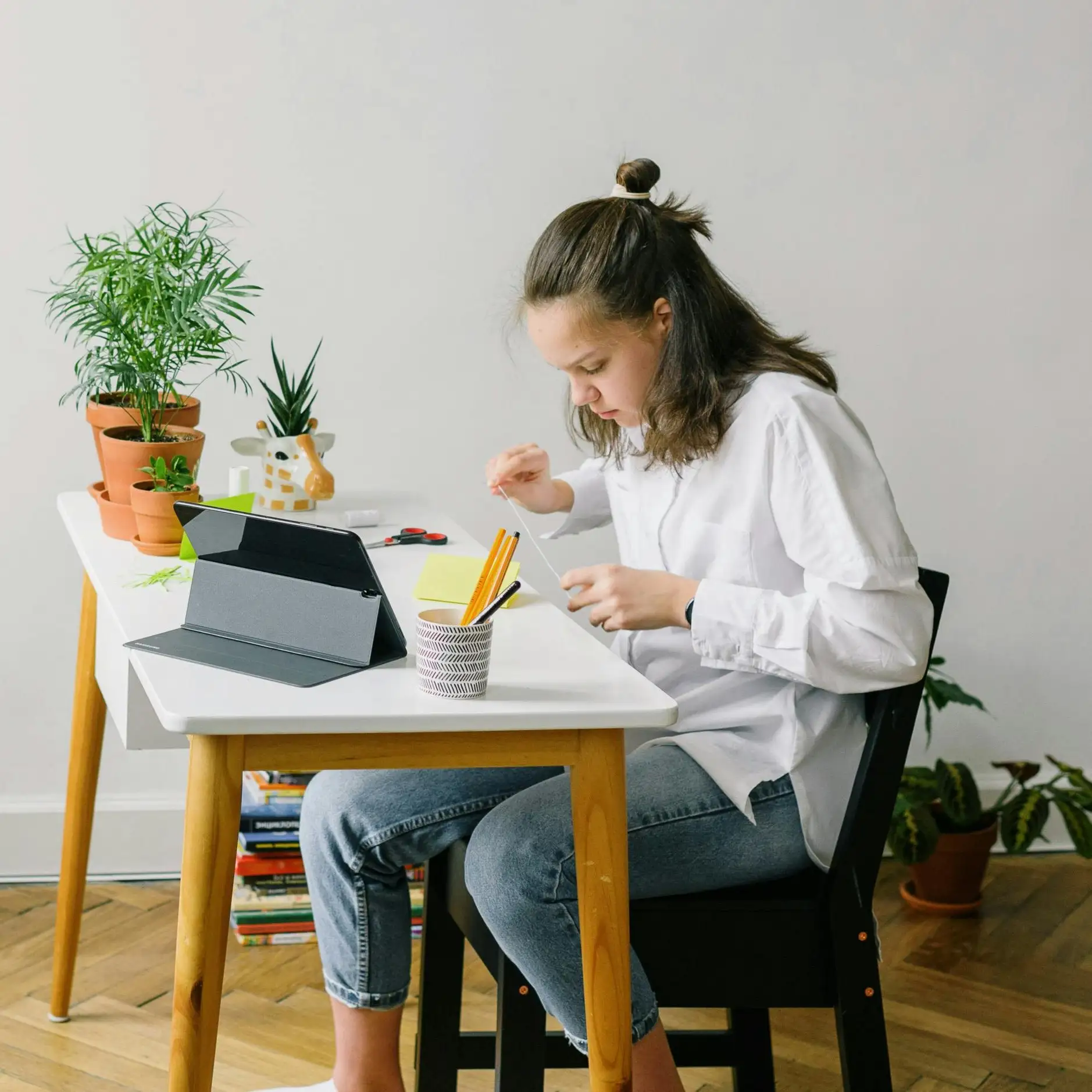 Child receiving individual counselling support within a school setting